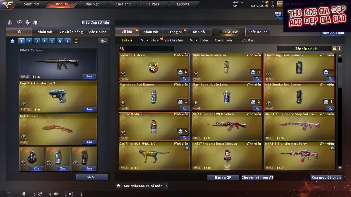 shop acc cf uy tin gia re